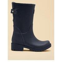 Joules Womens Wistow Cleated Sole Buckle Strap Wellington Boots - Blue