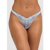 Boux Avenue 3 Pack Fran Lace Thongs - Blue Mix