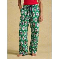 Joules Stella Women'S Dog Print Lounge Trousers - Green