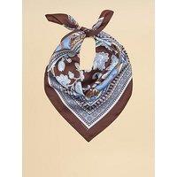 Joules Bloomfield Floral Silk Square Scarf - Blue