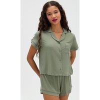 Boux Avenue Short Sleeve Pj Set - Green