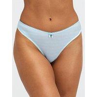 Boux Avenue Freya Striped Brazilian Knickers - Blue Mix