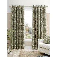Bianca Fine Linens Chenille Leaves Eyelet Curtains