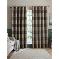 Catherine Lansfield Brushed Woven Glencoe Check Eyelet Curtains