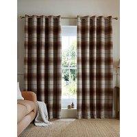 Catherine Lansfield Brushed Woven Glencoe Check Eyelet Curtains