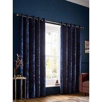 Catherine Lansfield Crushed Velvet Eyelet Curtains
