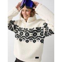 Roxy Womens Treasure Soul Half-Zip Cosy Fleece Top - Cream
