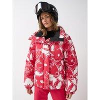 Roxy Womens Snow Winter Rebel 10K Waterproof Insulated Ski Jacket - Red