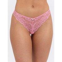 Boux Avenue Mollie Lace Brazilian Knickers - Rose Pink