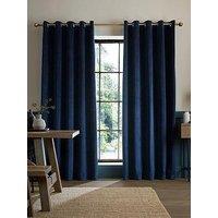 Catherine Lansfield Woven Super Thermal Blackout Matt Velour Door Panel Curtains