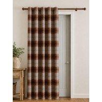 Catherine Lansfield Brushed Woven Glencoe Check Thermal Door Panel Curtain