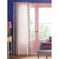 Sophie Robinson Flourish Floral Tab Top Voile Curtain Panel