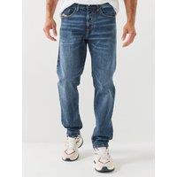 Diesel Mens D-Finitive Regular Fit Cotton-Stretch Straight Jeans - Blue
