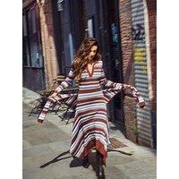 Michelle Keegan Knitted Stripe Hanky Hem Scarf Dress
