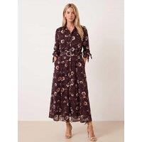 Style Cheat Womens Daphne Belted Button Through Shirt Dress - Purple
