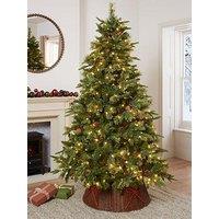 Festive 7Ft Slim Pre-Lit Colour Change Starlight Lake Fir Christmas Tree