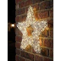 Festive Lit Spiral Silver Pet Twirl Star Outdoorlight - 50Cm