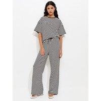 New Look Striped Wide Leg Co-Ord Trousers - Brown