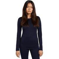 Icebreaker Womens 200 Oasis Long Sleeve Crew Baselayer Top - Navy