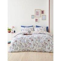 Fusion Coffee Club Duvet Cover Set In Blue