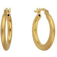 The Love Collection Gold Plated Sterling Silver Textured Hoop Creoles