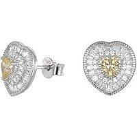 The Love Collection Sterling Silver Heart Cluster Studs