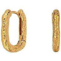 The Love Collection Gold Plated Stainless Steel Molten Squared Huggies