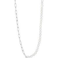The Love Collection Stainless Steel Chunky Link And Freshwater Pearl Necklace