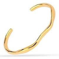 The Love Collection Gold Plated Stainless Steel Wavey Cuff Bangle