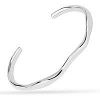 The Love Collection Stainless Steel Wavey Cuff Bangle