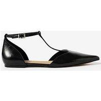 Mint Velvet Lila T-Bar Flat Shoes - Black