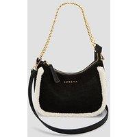 Sorena Valentina Suede Crossbody Bag - Black