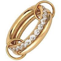 The Love Collection Gold Plated Stainless Steel Cz Interlocking Rings