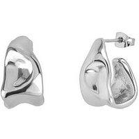 The Love Collection Stainless Steel Sculptural Molten Earrings