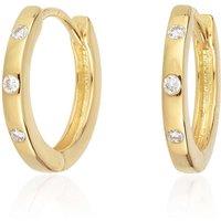 The Love Collection Womens Flush-Set Lab Grown Diamond Huggie Earrings
