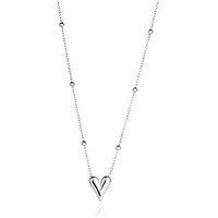 The Love Collection Stainless Steel Saturno Heart Necklace