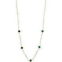 The Love Collection Gold Plated Stainless Steel Emerald Cz Multi Heart Enamel Necklace