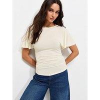 New Look Batwing Sleeve Corset Top - Cream