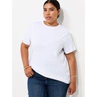 New Look Womens Curves Relaxed Cotton T-Shirt - White