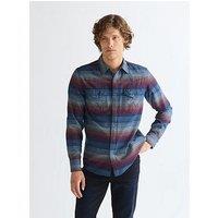 Wrangler Western Check Long Sleeve Shirt - Dark Blue
