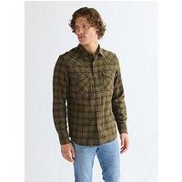 Wrangler Men'S Western Check Long Sleeve Shirt - Green