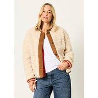 Fatface Women'S Willow Borg Jacket - Cream