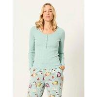 Fatface Womens Henley Button Ribbed Pyjama Set - Green