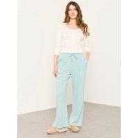Fatface Womens Pointelle Drawcord Wide Leg Pyjama Bottoms - Light Green