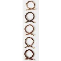 Accessorize Chocolate Knot Cord Hair Tie Set 5 Pack - Brown