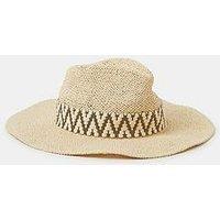 Accessorize Chevron Trim Fedora - Cream