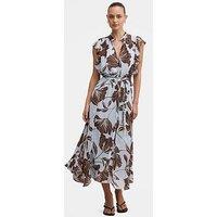 Forever New Maxwell Flutter Sleeve Midi - Blue