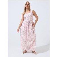 Yours Curve Ditsy Floral Maxi Dress - Pink