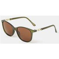 Accessorize Oval Sunglasses - Green