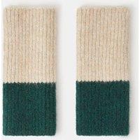 Accessorize Colour Block Fingerless Knit Gloves - Cream